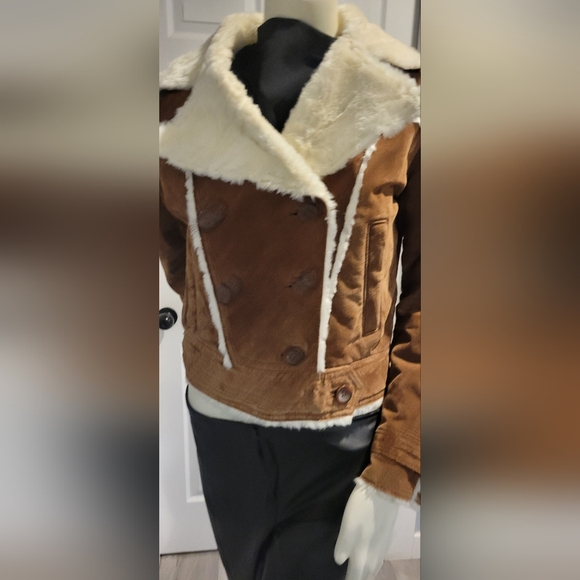 Wilsons Leather Tan and Cream Teddy Jacket - Picture 7 of 16